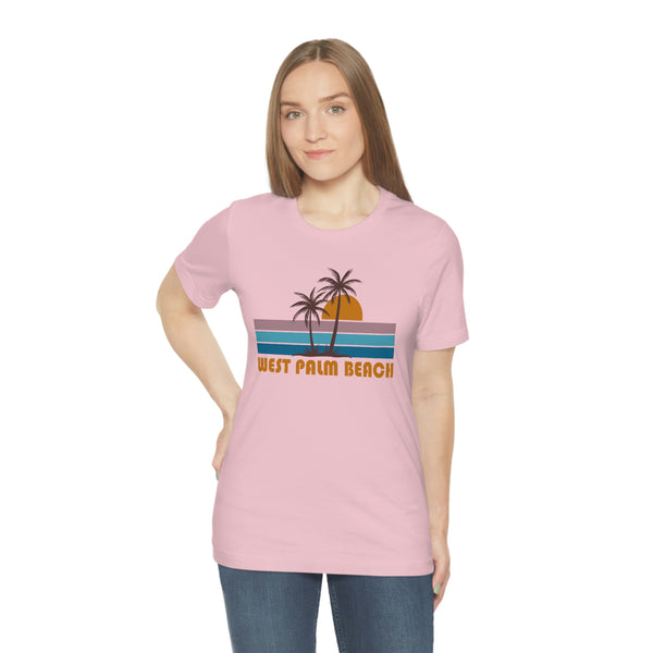 West Palm Beach, Florida T-Shirt - Retro Palm Tree Unisex West Palm Beach Shirt