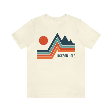 Buy natural Jackson Hole, Wyoming T-Shirt - Retro Mountain Unisex Jackson Hole Shirt