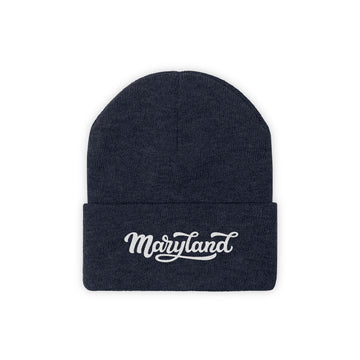 Maryland Beanie - Adult Hand Lettered Embroidered Maryland Knit Hat