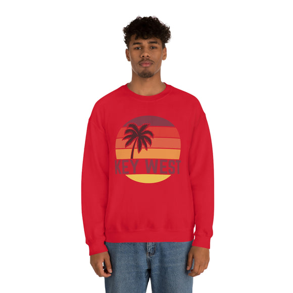 Key West, Florida Sweatshirt - Unisex Retro Palm Tree Crewneck Key West Sweatshirt