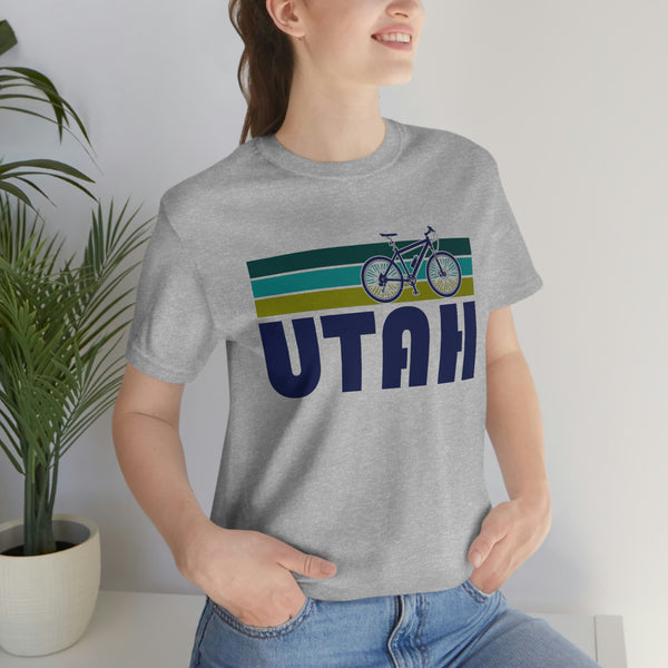 Utah T-Shirt - Retro Mountain Bike Adult Unisex Utah T Shirt