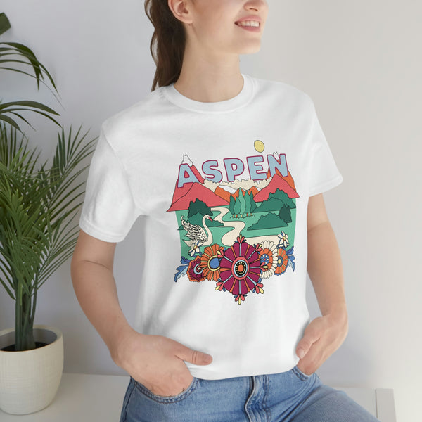 Aspen Shirt, Colorado Retro T-Shirt, Hippie Style Colorado tee, Aspen Mountain Shirt