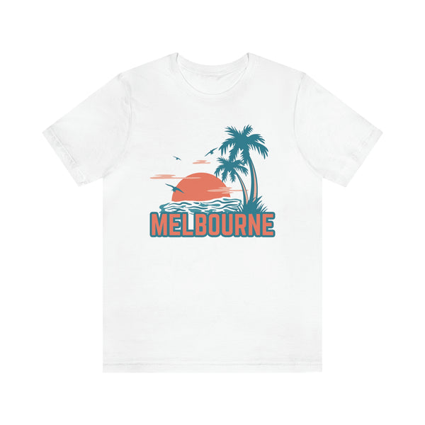 Melbourne, Florida T-Shirt - Retro Palm Tree & Beach Unisex Melbourne Shirt