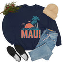 Maui, Hawaii Sweatshirt - Unisex Retro Palm Tree Crewneck Maui Sweatshirt-8