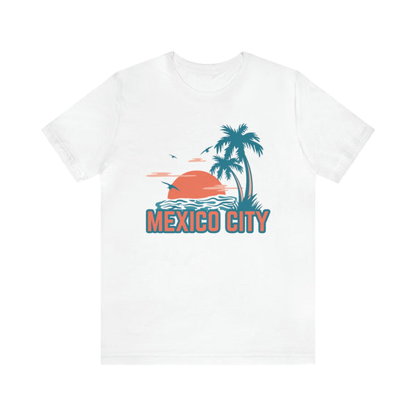 Mexico City, Mexico T-Shirt - Retro Palm Tree & Beach Unisex Mexico City Shirt