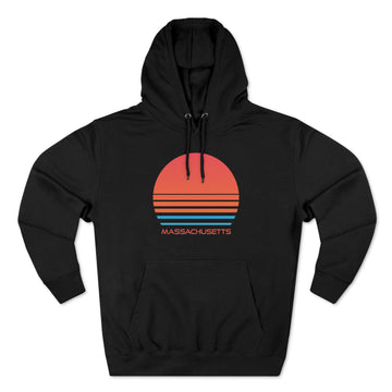 Buy black Premium Massachusetts Hoodie - Retro 80s Unisex Sweatshirt