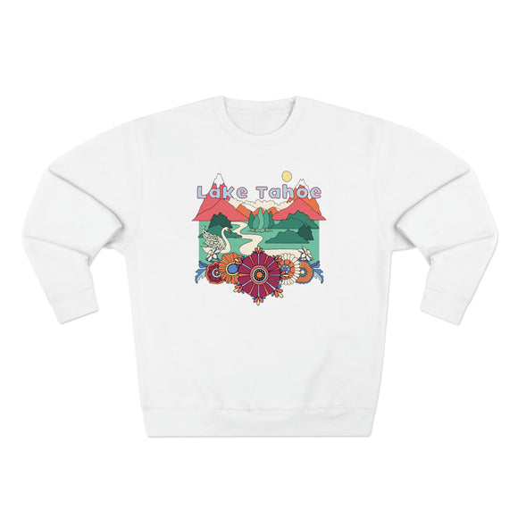 Premium Lake Tahoe, California Crewneck Sweatshirt - Retro Unisex Sweatshirt