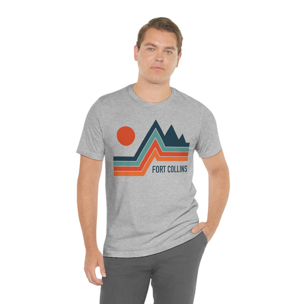 Fort Collins, Colorado T-Shirt - Retro Mountain Unisex Fort Collins Shirt