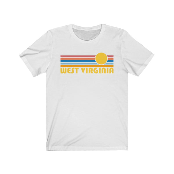 West Virginia T-Shirt - Retro Sunrise Adult Unisex West Virginia T Shirt