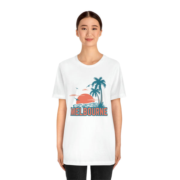Melbourne, Florida T-Shirt - Retro Palm Tree & Beach Unisex Melbourne Shirt