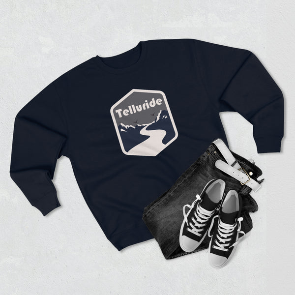 Premium Telluride, Colorado Crewneck Sweatshirt - Retro Unisex Sweatshirt