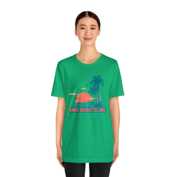 Anna Maria Island, Florida T-Shirt - Retro Palm Tree & Beach Unisex Anna Maria Island Shirt