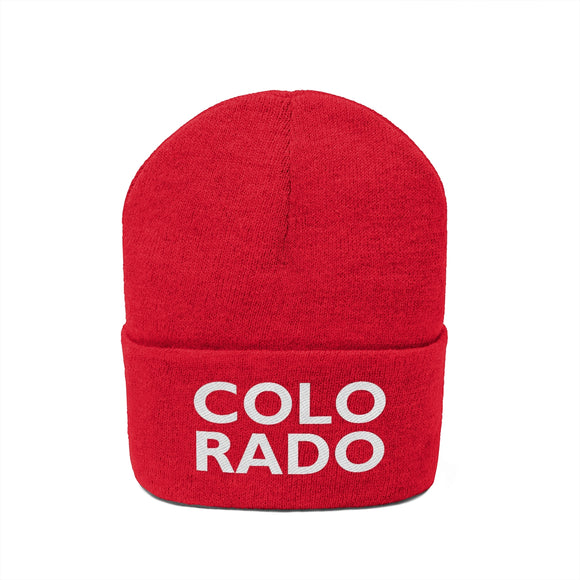 Colorado Beanie - Adult Embroidered Two Line Colorado Knit Hat