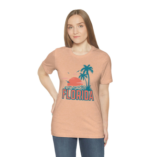 Florida T-Shirt - Retro Palm Tree & Beach Unisex Florida Shirt