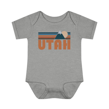 Buy heather Utah Baby Bodysuit - Retro Mountain Utah Baby Bodysuit