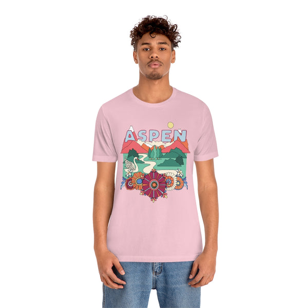 Aspen T-Shirt - Retro Mountain / Hippie Style Aspen, Colorado Shirt