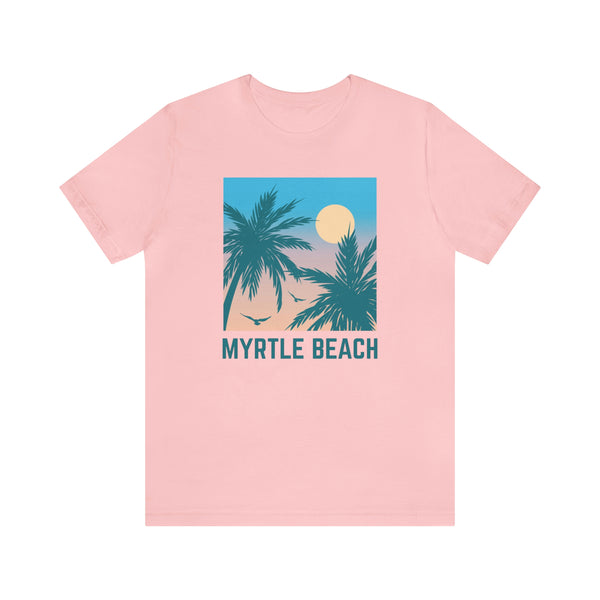 Myrtle Beach, South Carolina T-Shirt - Retro Palm Tree & Beach Unisex Myrtle Beach Shirt