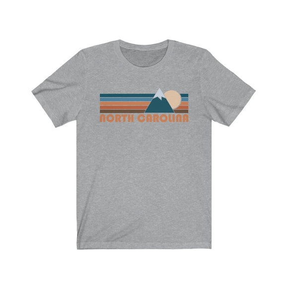 North Carolina T-Shirt - Retro Mountain Adult Unisex North Carolina T Shirt