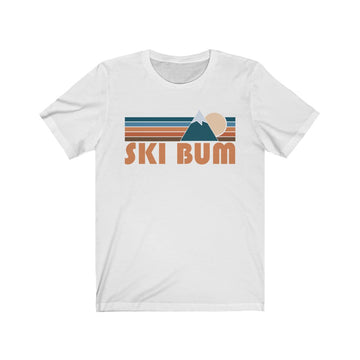 Ski Bum T-Shirt - Retro Mountain Adult Unisex Ski Bum T Shirt - 0