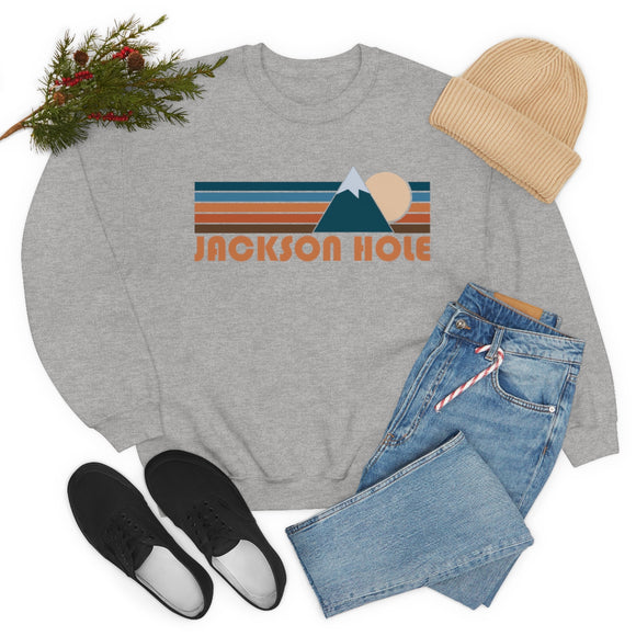 Jackson Hole, Wyoming Sweatshirt - Retro Mountain Unisex