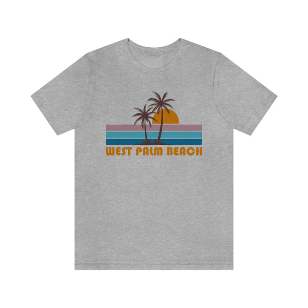 West Palm Beach, Florida T-Shirt - Retro Palm Tree Unisex West Palm Beach Shirt