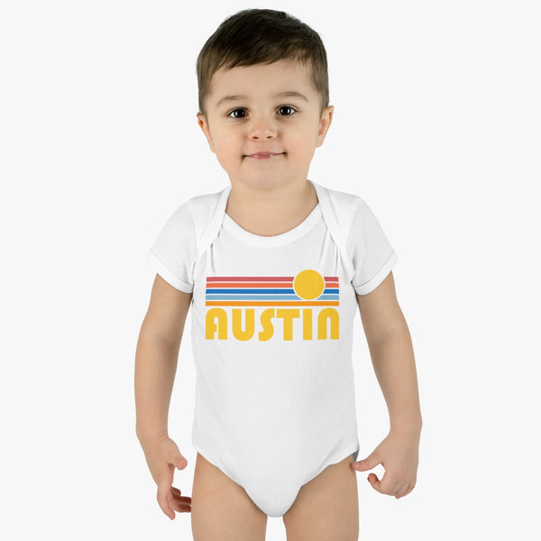 Austin Baby Bodysuit - Retro Sun Austin, Texas Baby Bodysuit