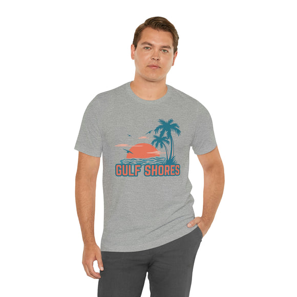 Gulf Shores, Alabama T-Shirt - Retro Palm Tree & Beach Unisex Gulf Shores Shirt
