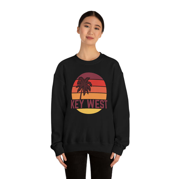Key West, Florida Sweatshirt - Unisex Retro Palm Tree Crewneck Key West Sweatshirt