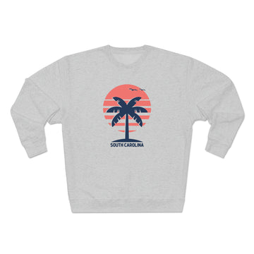 Buy heather-grey Premium South Carolina Crewneck Sweatshirt - Retro Unisex Sweatshirt