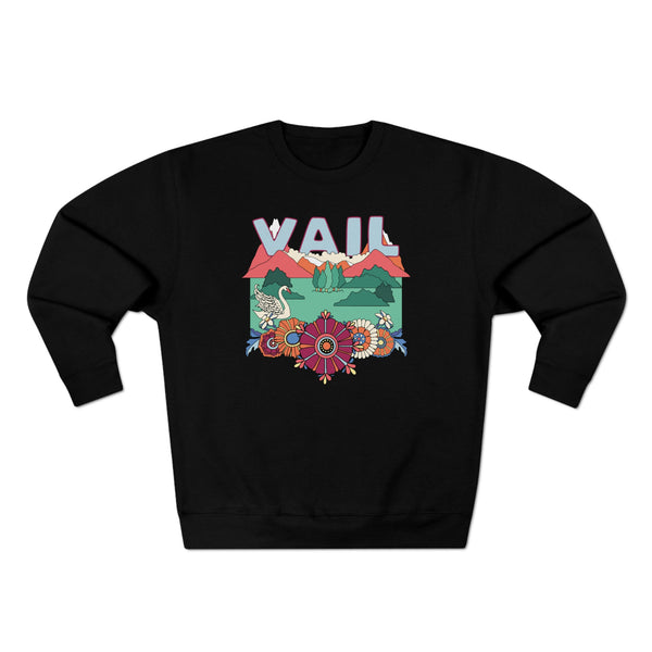 Premium Vail, Colorado Crewneck Sweatshirt - Retro Unisex Sweatshirt