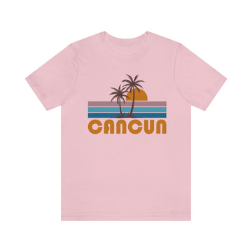Buy pink Cancun, Mexico T-Shirt - Retro Palm Tree Unisex Cancun Shirt