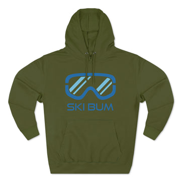 Buy army-green Premium Ski Bum Hoodie - Retro Unisex Sweatshirt - Ski Goggles