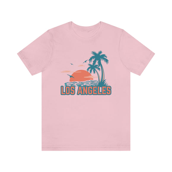 Los Angeles, California T-Shirt - Retro Palm Tree & Beach Unisex Los Angeles Shirt