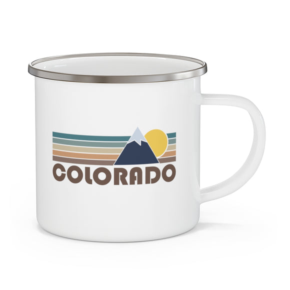 Colorado Camp Mug - Retro Enamel Camping Colorado Mug