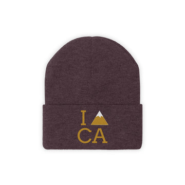 Buy maroon California Knit Beanie - Adult Embroidered I Heart / Love California Knit Hat