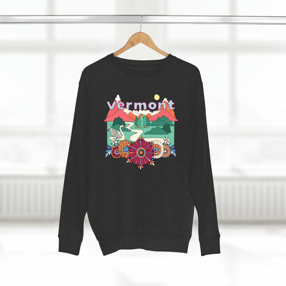 Premium Vermont Crewneck Sweatshirt - Retro Unisex Sweatshirt