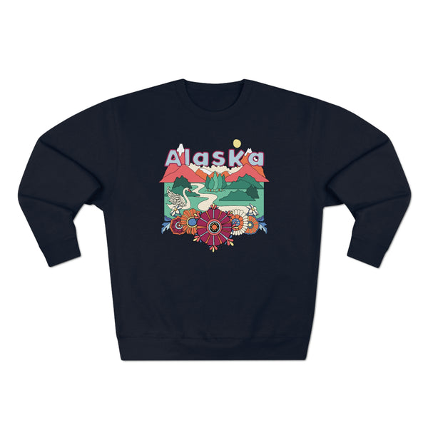 Premium Alaska Crewneck Sweatshirt - Retro Unisex Sweatshirt