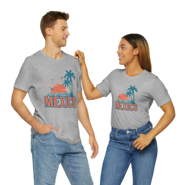 Mexico T-Shirt - Retro Palm Tree & Beach Unisex Mexico Shirt