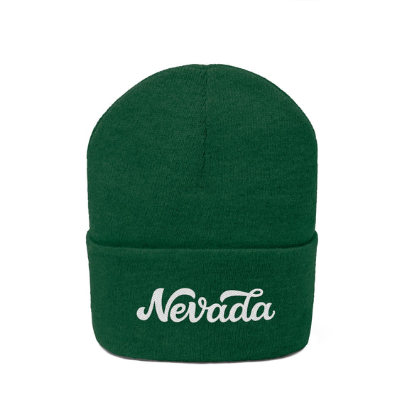 Nevada Beanie - Adult Hand Lettered Embroidered Nevada Knit Hat