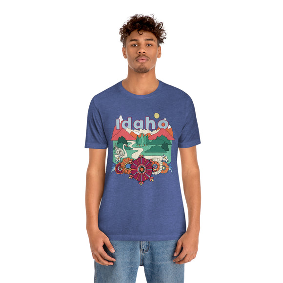 Idaho Shirt, Idaho Retro T-Shirt, Hippie Style Idaho tee, Idaho Mountain Shirt
