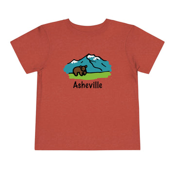 Buy heather-red Asheville, North Carolina - Bear Toddler T-Shirt