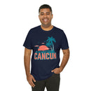 Cancun, Mexico T-Shirt - Retro Palm Tree & Beach Unisex Cancun Shirt-92