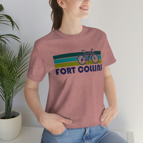 Fort Collins T-Shirt - Retro Mountain Bike Adult Unisex Fort Collins, Colorado T Shirt