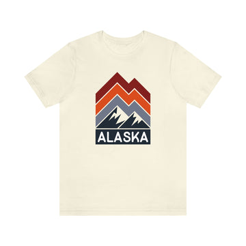 Buy natural Alaska T-Shirt - Retro Mountain Unisex Alaska Shirt - Chevron Peaks