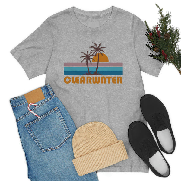 Clearwater, Florida T-Shirt - Retro Palm Tree Unisex Clearwater Shirt