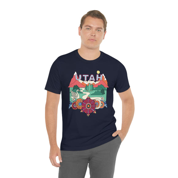 Utah Shirt, Utah Retro T-Shirt, Hippie Style Utah tee, Utah Mountain Shirt