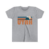Utah Youth T-Shirt - Retro Mountain Utah Kid's TShirt