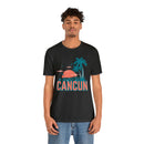 Cancun, Mexico T-Shirt - Retro Palm Tree & Beach Unisex Cancun Shirt-76