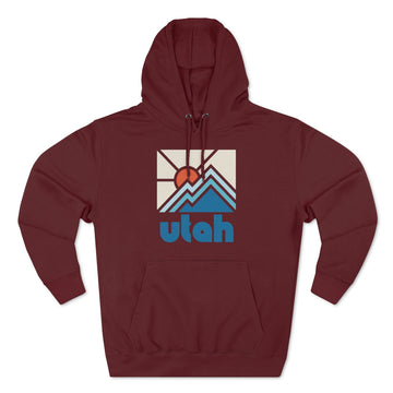 Buy burgundy Premium Utah Hoodie - Min Mountain Unisex Sweatshirt