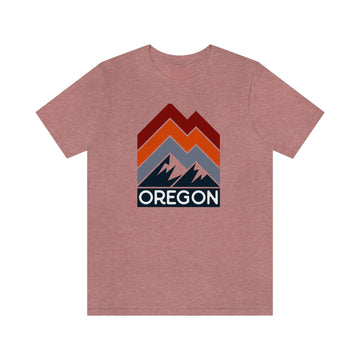 Buy heather-mauve Oregon T-Shirt - Retro Mountain Unisex Oregon Shirt